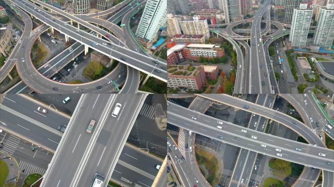 上海市黄浦区鲁班路立交桥车流延时风景视频