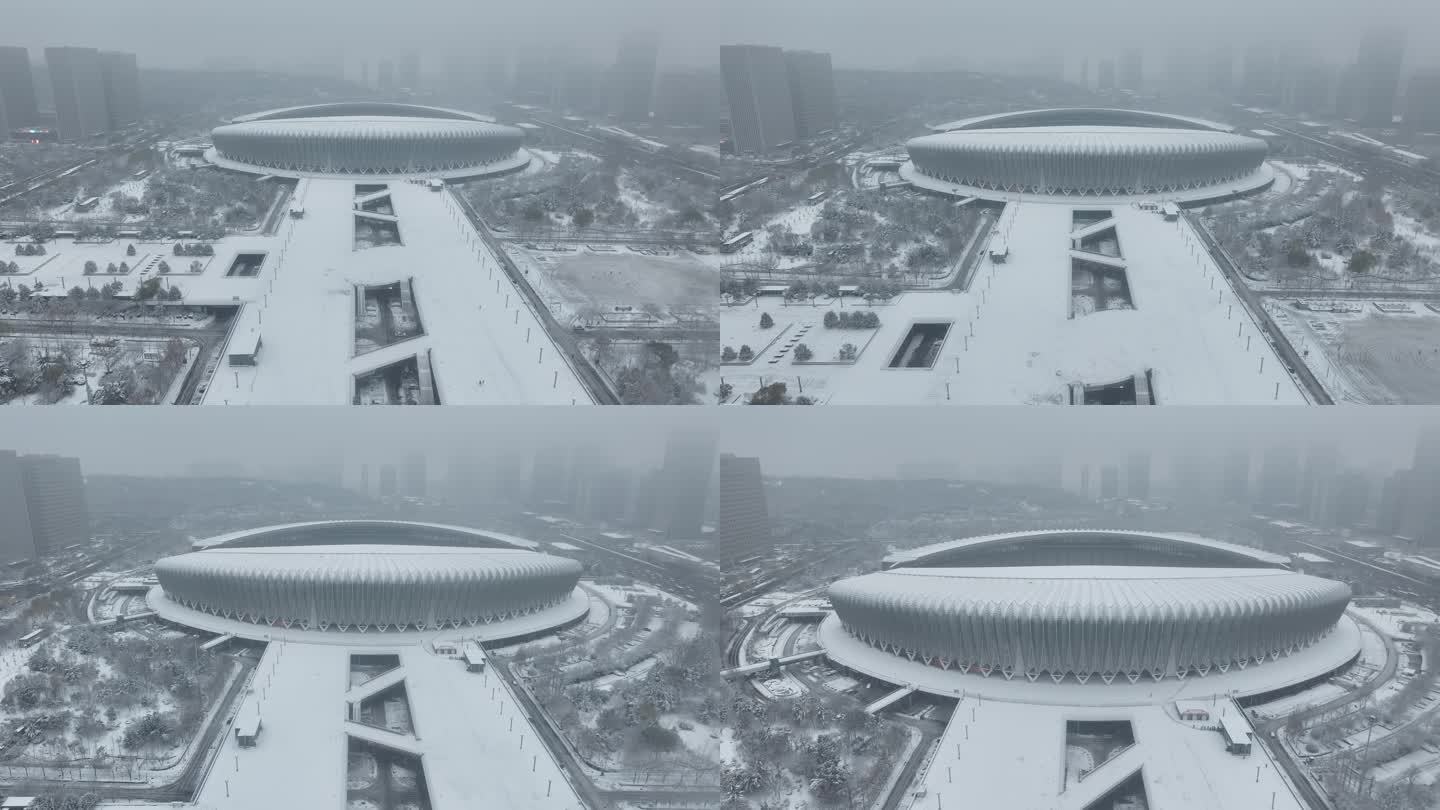 济南奥体中心雪景