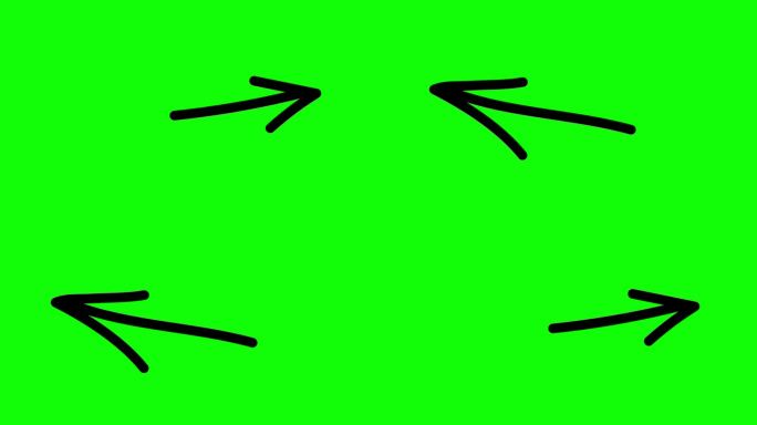 箭头，直接符号设置在绿色背景与alpha通道。4 k