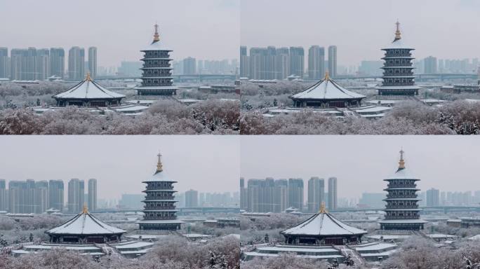 洛阳天堂明堂雪景