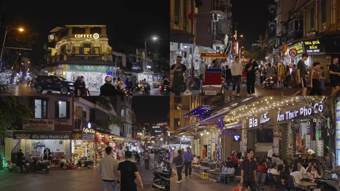 东南亚繁华的夜市生活