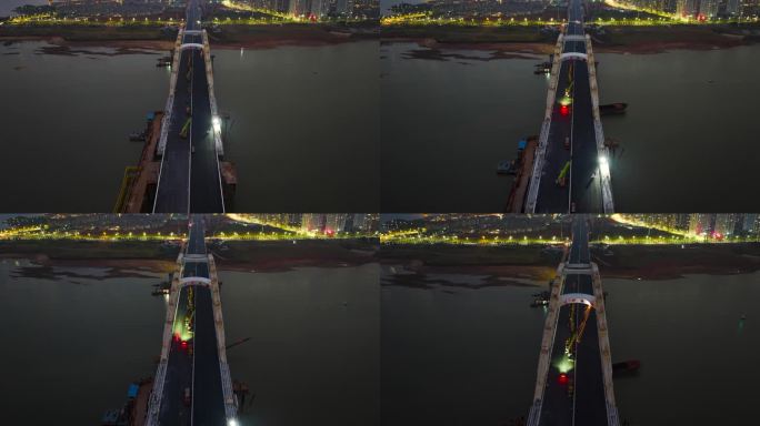 南昌复兴大桥建设工程作业航拍延时