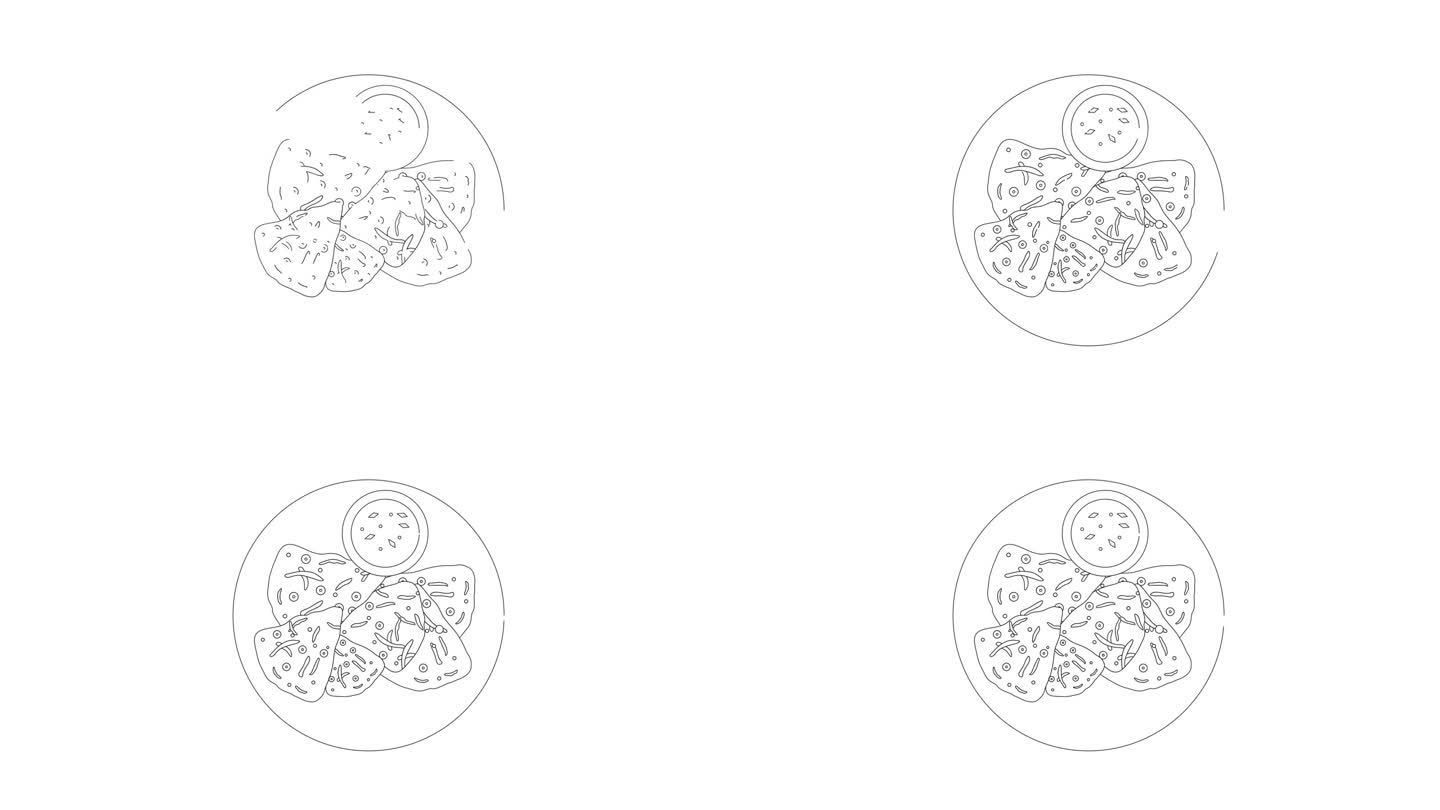 动画速写的典型的韩国食品帕田图标