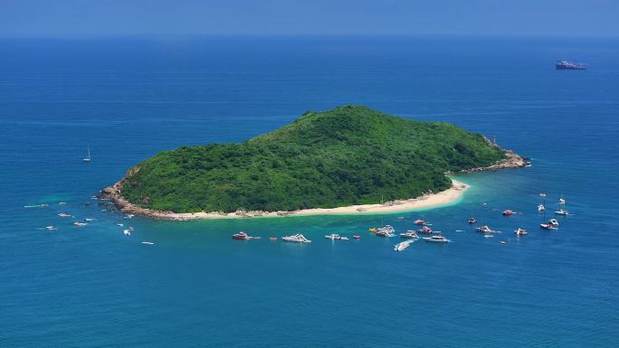 高清航拍万宁加井岛全景1