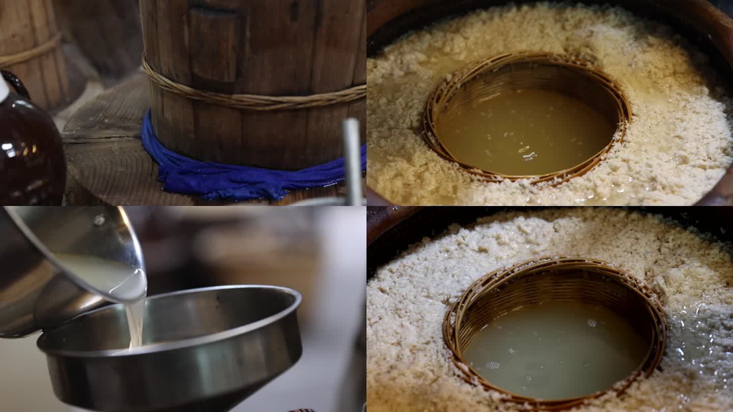 完整酿酒酿造米酒过程装瓶