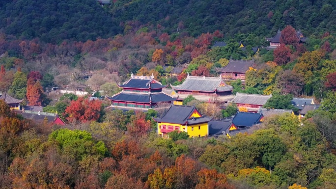 「4K60帧」 杭州灵隐寺航拍 寺庙佛