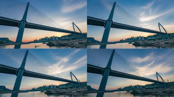 宜宾的桥 盐坪坝大桥 延时 日出 日落