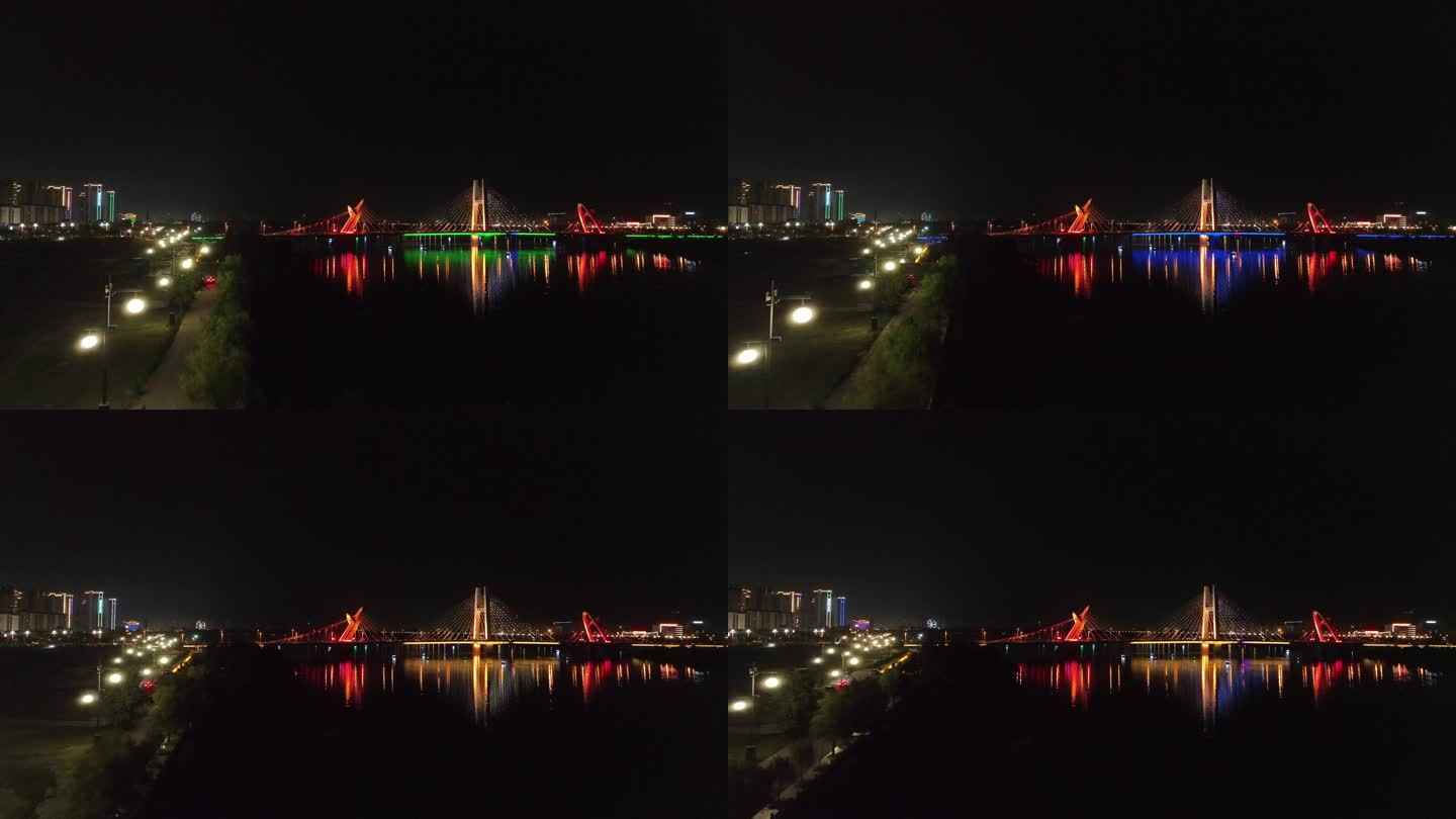 汉中4K航拍大自然风景城市汉中夜景
