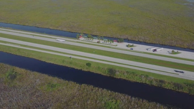 佛罗里达南部大沼泽地的航拍画面
