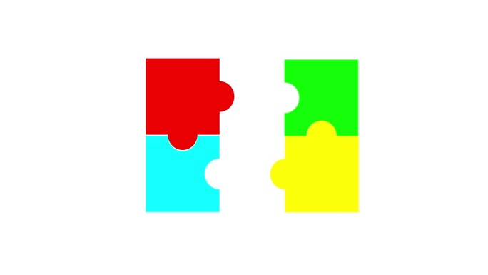 世界自闭症意识日，五颜六色的拼图和自闭症标志