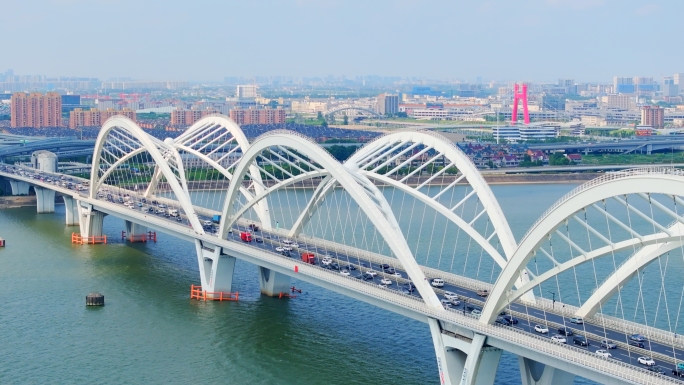 「4K60帧」杭州九堡大桥 跨江桥梁