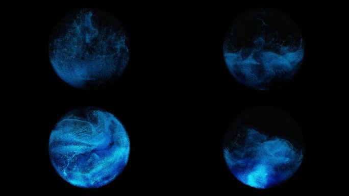粒子能量球蓝色-Alpha透明通道