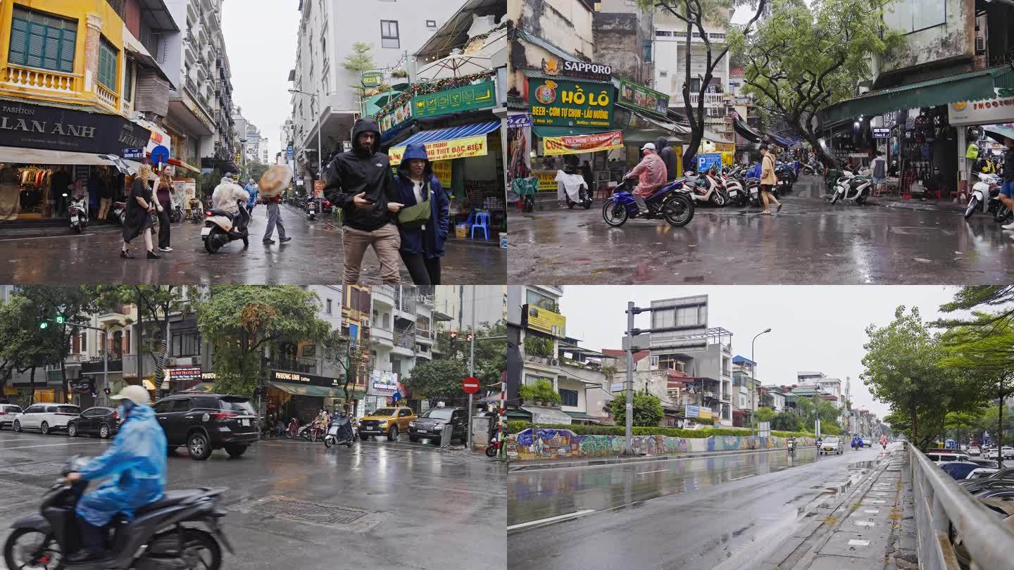 越南河内雨季街景