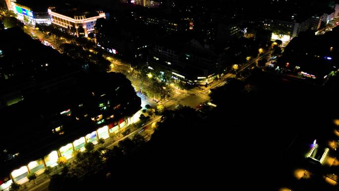 杭州西湖区夜景车流延时摄影