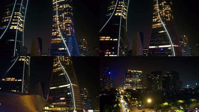 杭州钱江新城市民中心来福士夜景视频素材