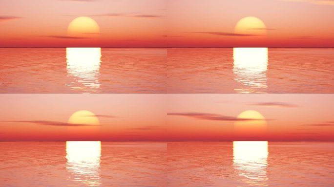 延时云在日落的天空和海浪海滩抽象的背景。自然和夏季的概念。3 d渲染。