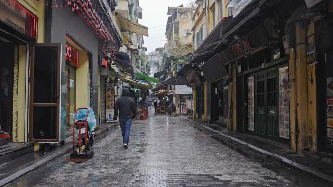 东南亚都市雨季街景