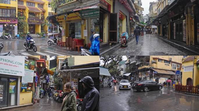 东南亚都市雨季街景