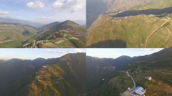 航拍 云南深山村落