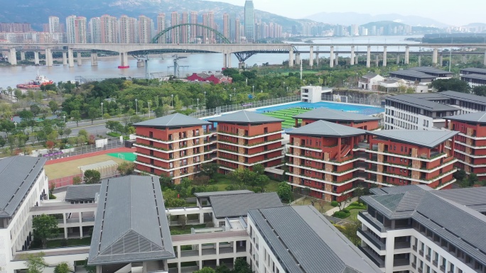 福州市仓山区清华大学附属中学福州校区航拍