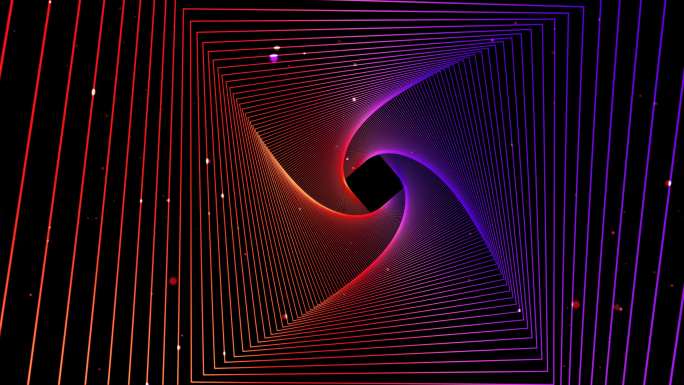 4K霓虹灯炫酷穿梭隧道视频紫红色粒子2
