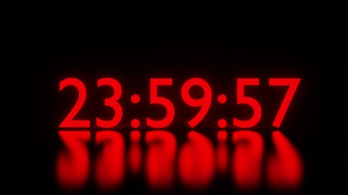 数字红色闹钟计时器或手表计时器动画-动画秒表倒计时5秒，直到新的一年。“黑色星期五”。销售折扣