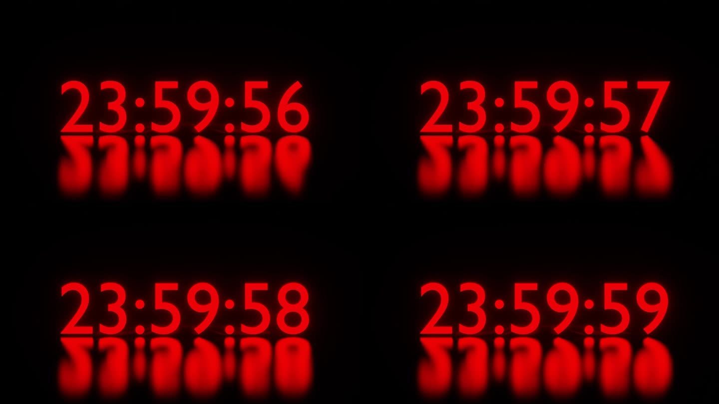 数字红色闹钟计时器或手表计时器动画-动画秒表倒计时5秒，直到新的一年。“黑色星期五”。销售折扣