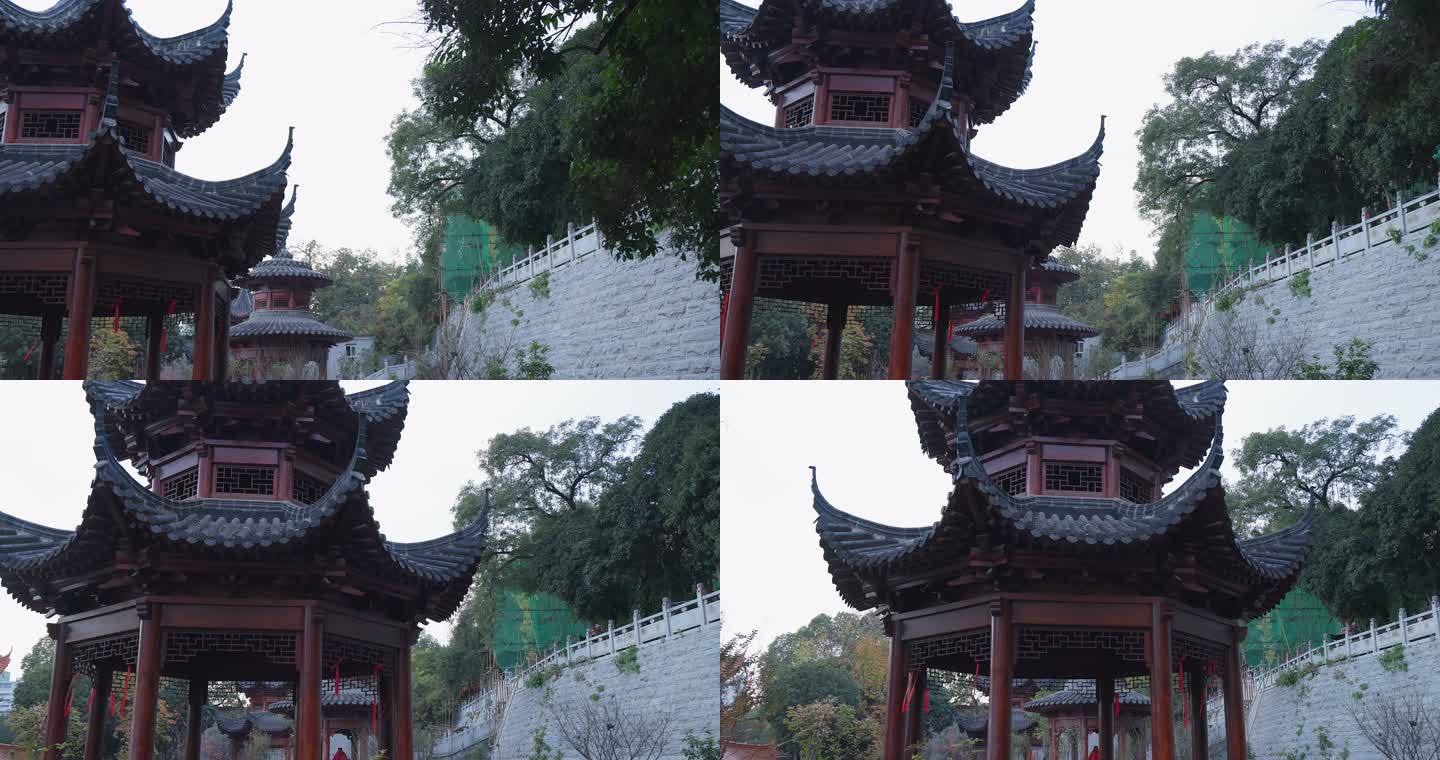 湖北省武汉市宝通寺下午建筑的透光和光影