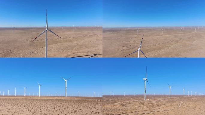 4K 阿拉善 风电  清洁能源 驼群风电