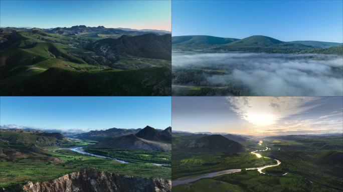 山川河流草原风景乌兰布统中国北疆风景大道
