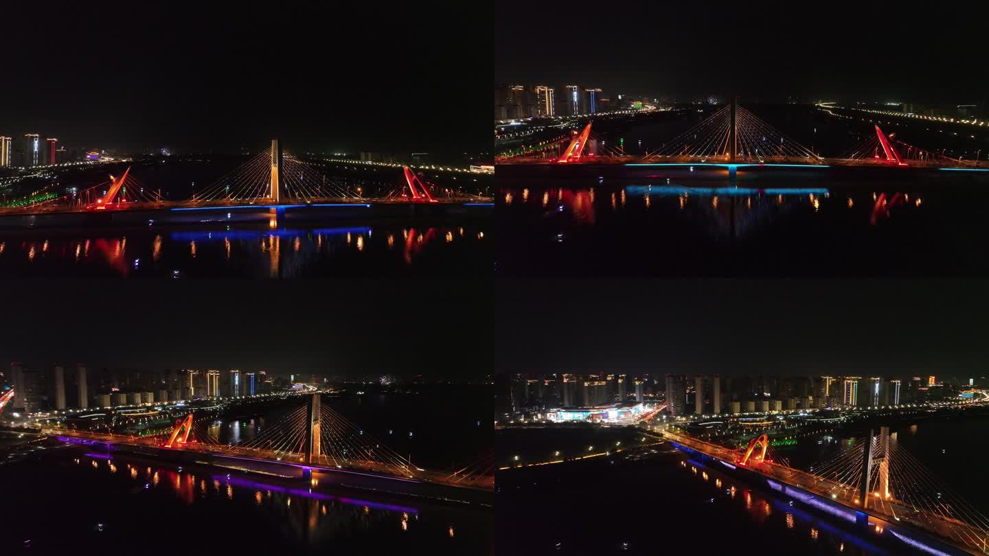 汉中4K航拍大自然风景城市汉中夜景
