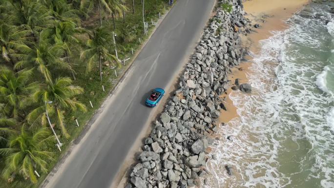 穿越碧海蓝天，海南沿海公路航拍