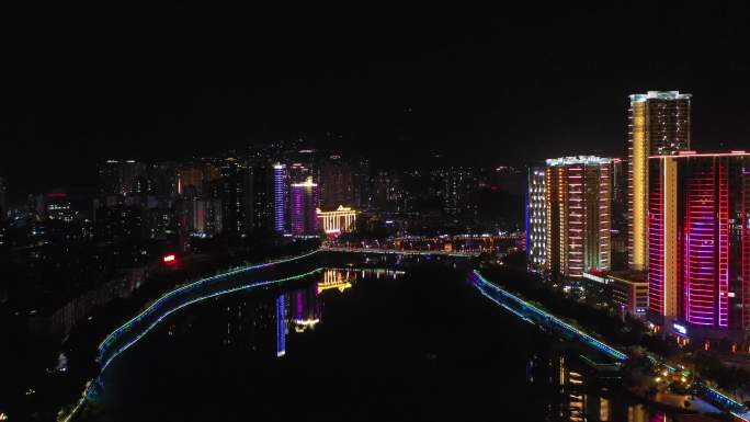 4K航拍安溪大龙湖夜景