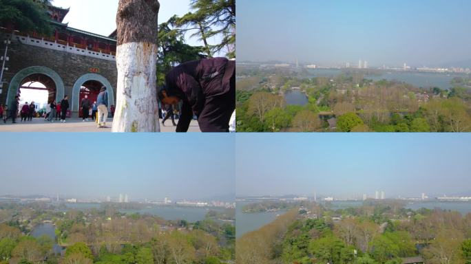 南京市玄武区玄武湖风景视频素材航拍