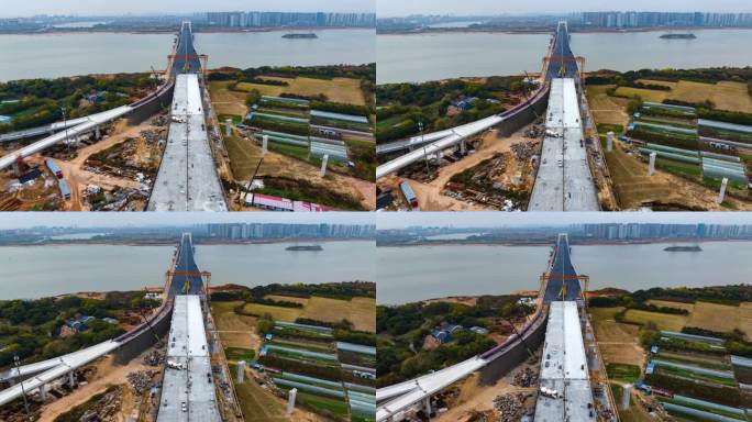 修建中的南昌复兴大桥延时航拍