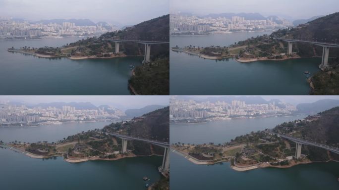 巫山小三峡 长江 跨江大桥 航拍4K重庆