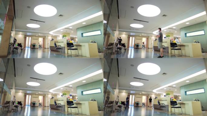 医院医护人员护士站接待病人询问延时摄影
