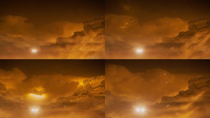 火星探测器上的宇航员正在躲避即将到来的猛烈雷暴和闪电