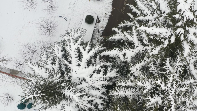 航拍雪景公路交通 石家庄 航拍雪景城市