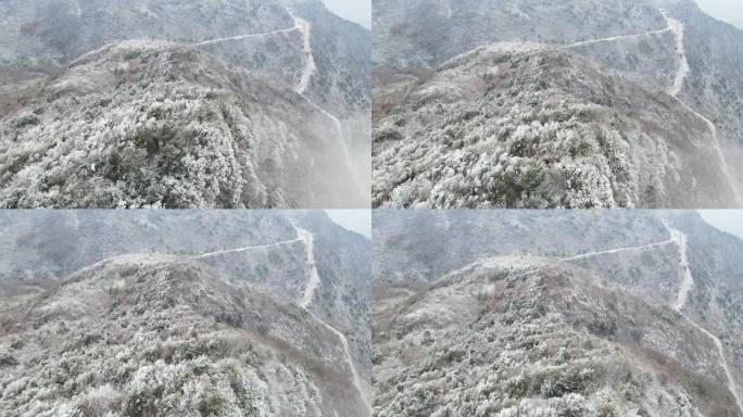 航拍巫峡雪景