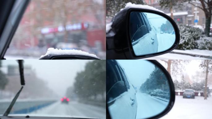 冬天下雪街道城市雪景