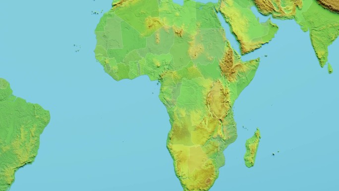 刚果共和国地图3D动画与边界