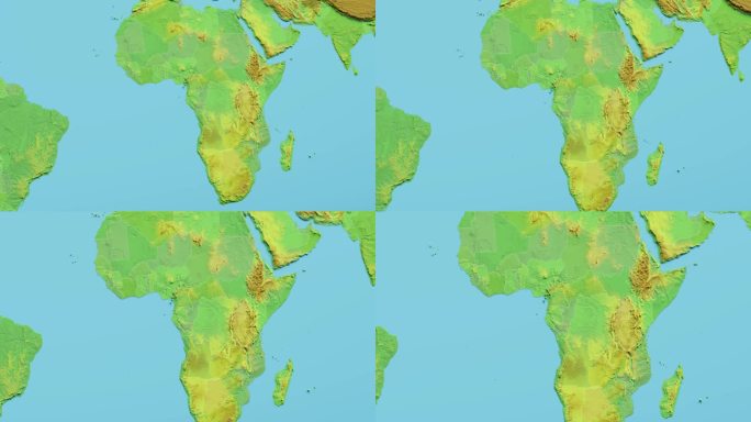 刚果共和国地图3D动画与边界