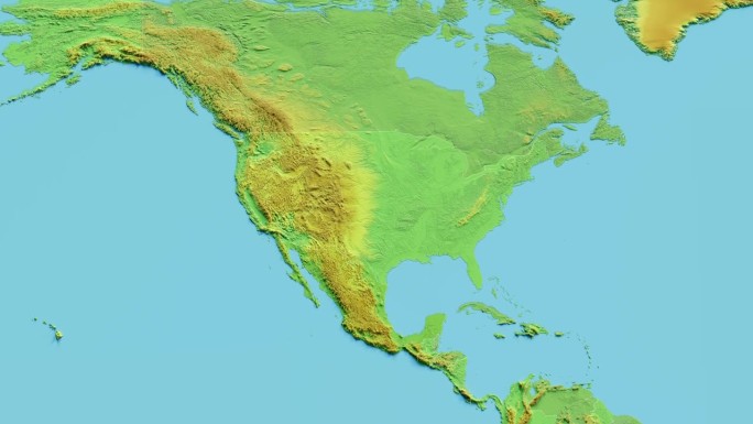 美国地图3D动画与边界