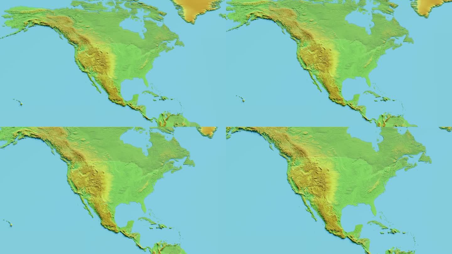 美国地图3D动画与边界