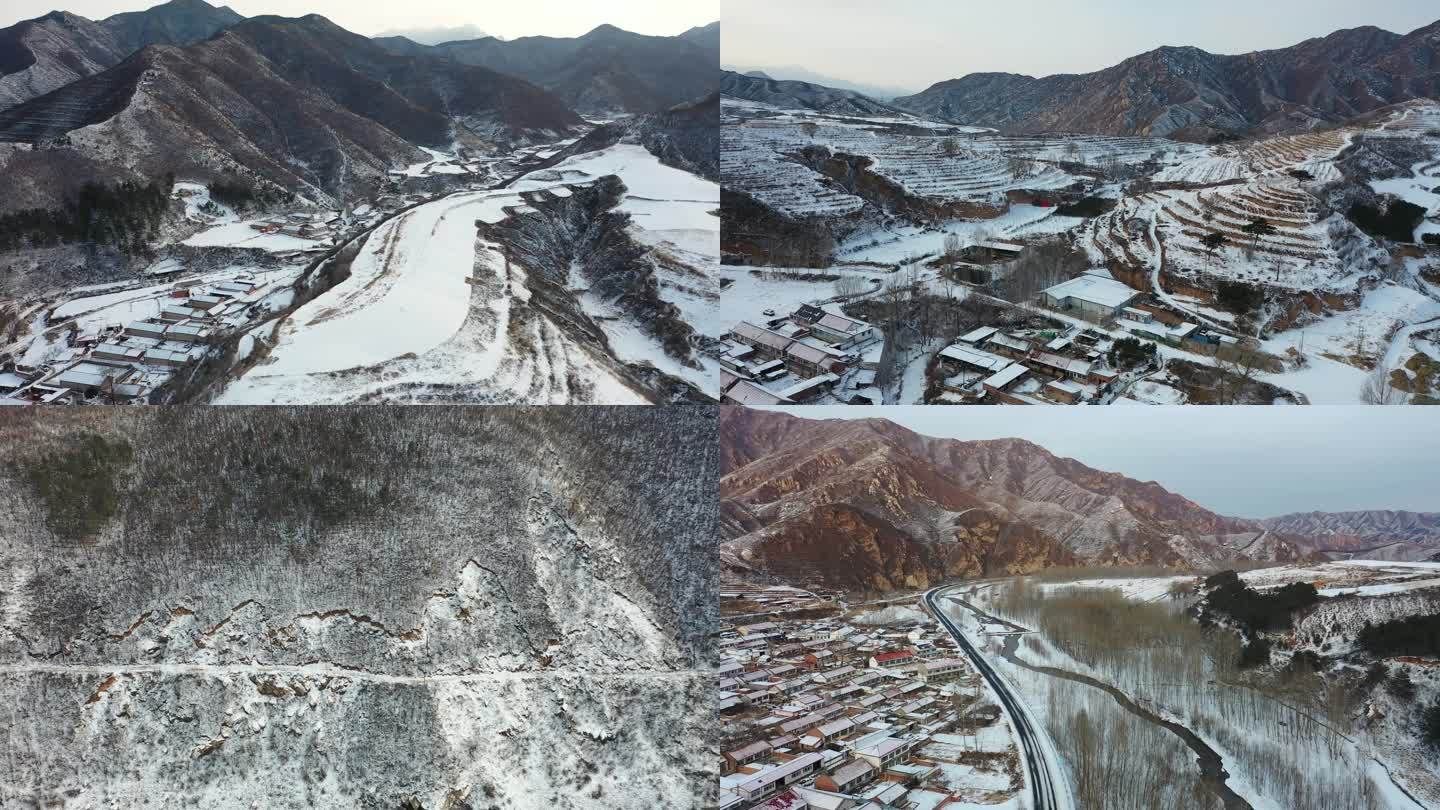 【4K合集】航拍北方农村雪景