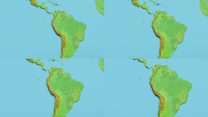 秘鲁地图3D动画与边界