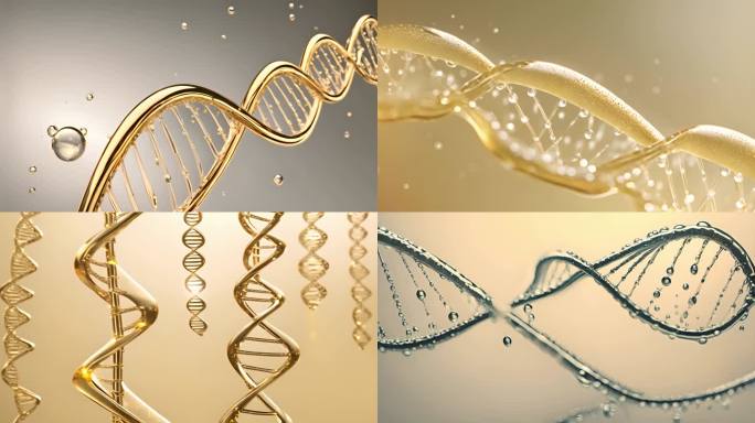抽象DNA链条分子结构素材