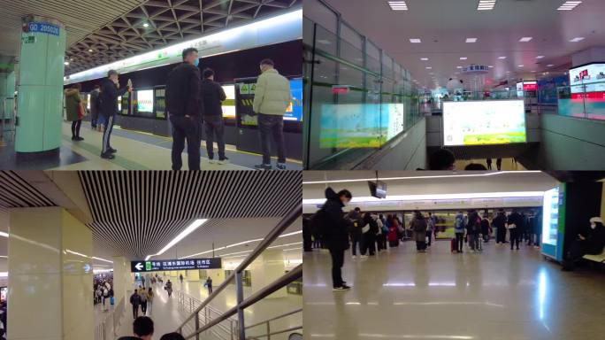 上海城市地铁乘客人流视频素材44