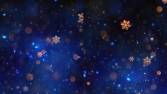 圣诞雪和雪花背景竖版烟花背景